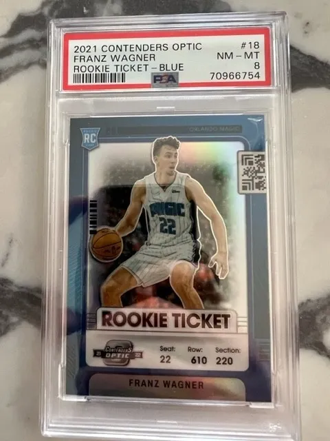 2021 Panini Contenders Optic Franz Wagner Rookie Ticket Blue /99 PSA8