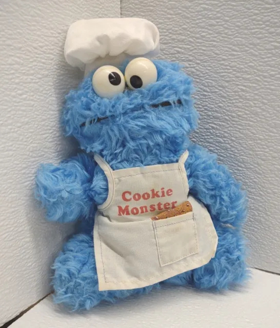 Vintage 1970s Knickerbocker Plush COOKIE MONSTER 8" Rattle Eye Sesame Street Toy