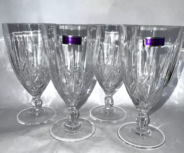 4 Waterford Marquis Sparkle Crystal Iced Tea Water Goblet Glasses 6.75"T  New!