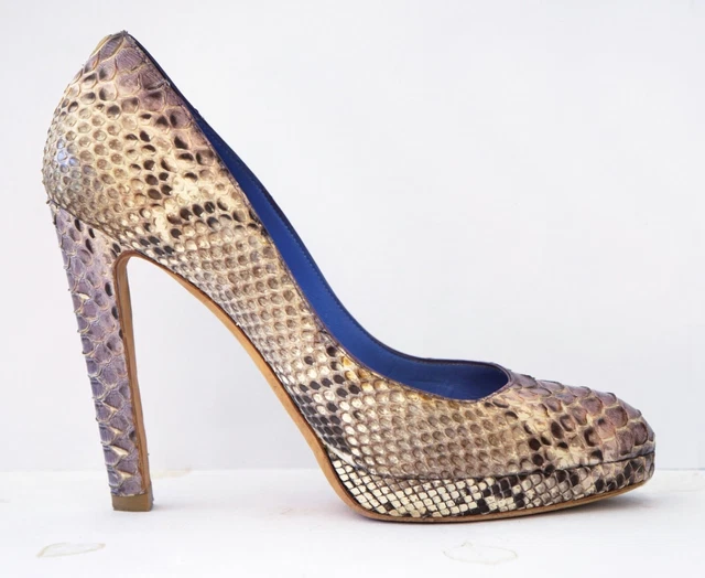 Gray Python Pump SERGIO ROSSI 40 Gray Lavender Python Platform Pumps Heels 9.5 £111.88 ...