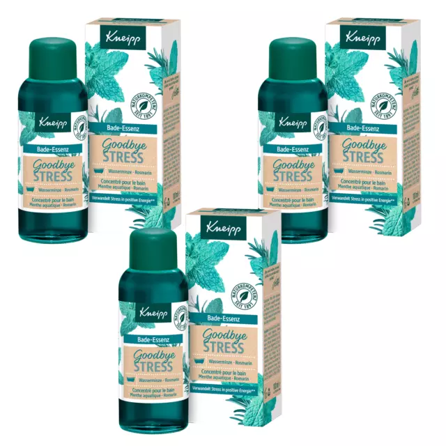 3x Kneipp Bade-Essenz Goodbye Stress je 100ml Badeöl Ätherische Öle Rosmarin