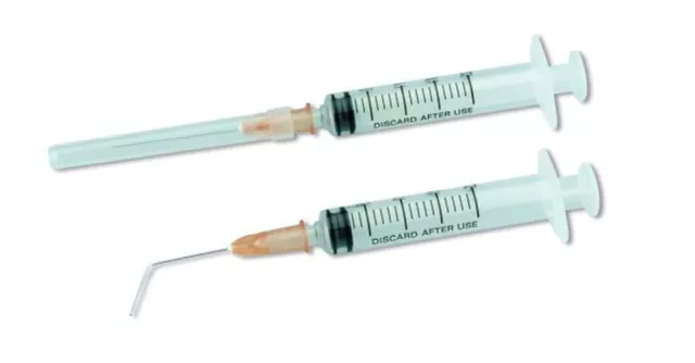 Dental Endodontic Irrigation Syringe With Flexible Needle 100 Unidades Larident.