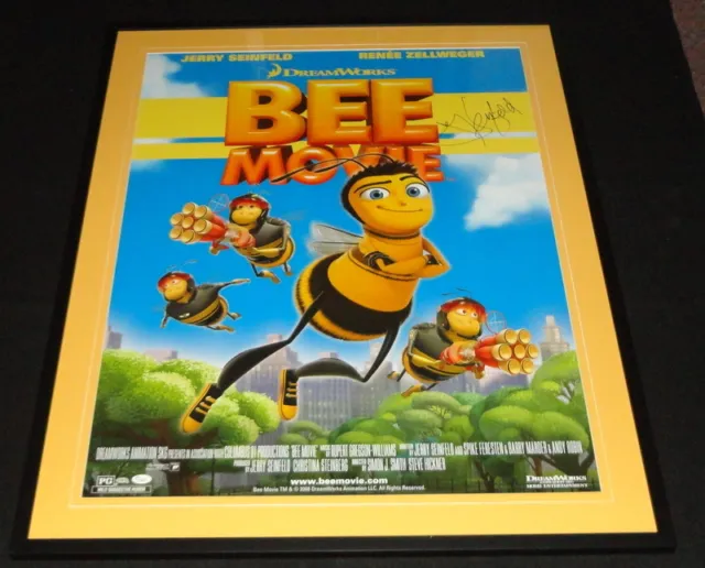 Jerry Seinfeld Signed Framed 32x39 Bee Movie Poster JSA