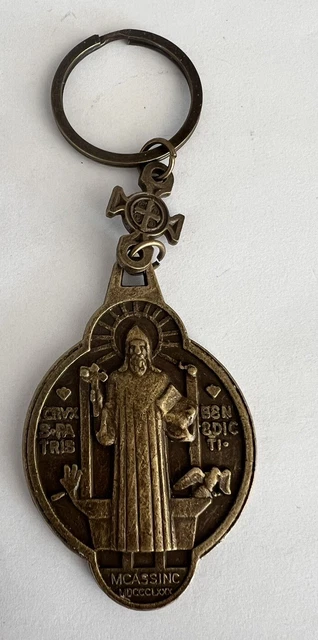 Saint Benedict Antique/Vintage Medal Keychain MCASSINC (MDCCCLXXX)