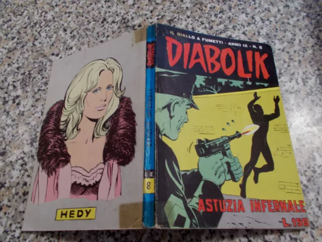 Diabolik Anno Ix Originale N.8 Del 1970 Mb/Ottimo Tipo Kriminal Satanik Killing