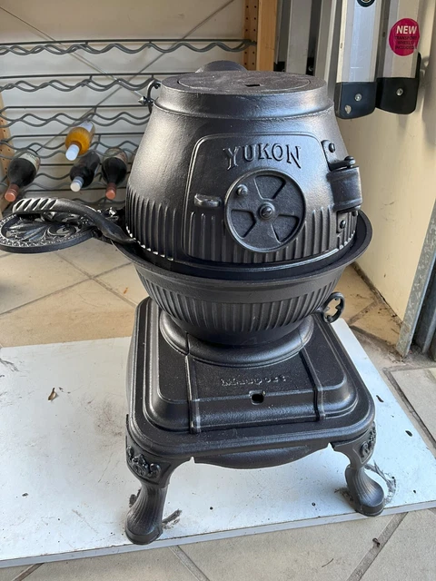 MASPORT YUKON POT belly wood stove cast iron used black potbelly heater  $438.00 - PicClick AU