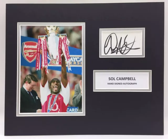 RARE Sol Campbell Arsenal Signed Photo Display + COA AUTOGRAPH ENGLAND SASIGNED