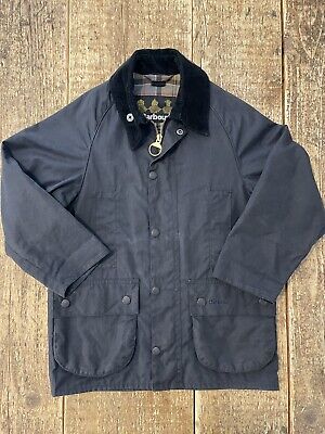 Barbour beaufort Jackets Giacca Tg 6/7 Anni Nuovo Blu tascone Dietro Country