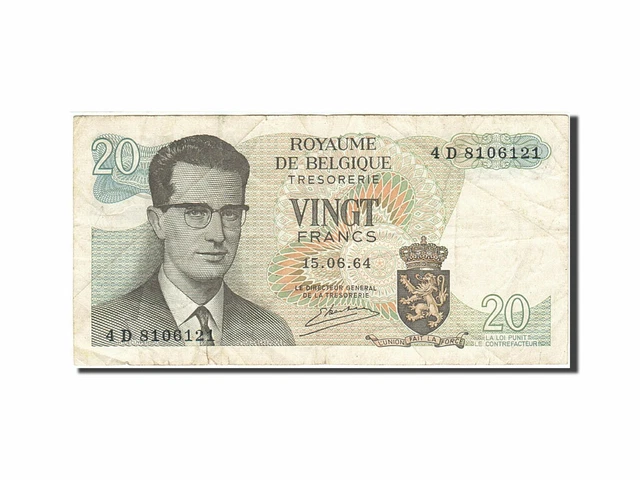 [#264398] Banknote, Belgium, 20 Francs, 1964-1966, 1964-06-15, KM:138, VF(20-25)
