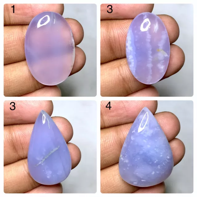 Awesome! Natural Blue Chalcedony Cabochon Loose Gemstone Pendant Quality AAA+1