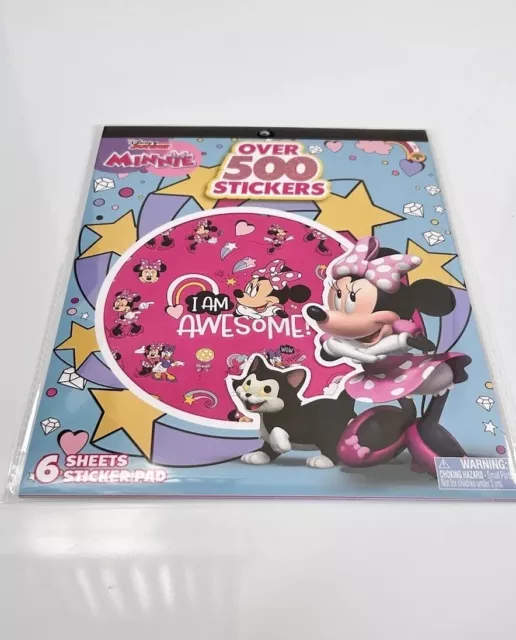 Disney Junior Minnie Mouse 500+ Sticker Book 6 Sheets Pad "I am Awesome" Gift