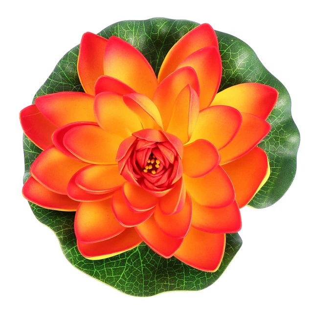 6 Nénuphars Artificiels Flottants - Fleurs De Lotus EVA Blanc Laiteux - Décoration étang, Piscine, Jardin - 10cm - 2