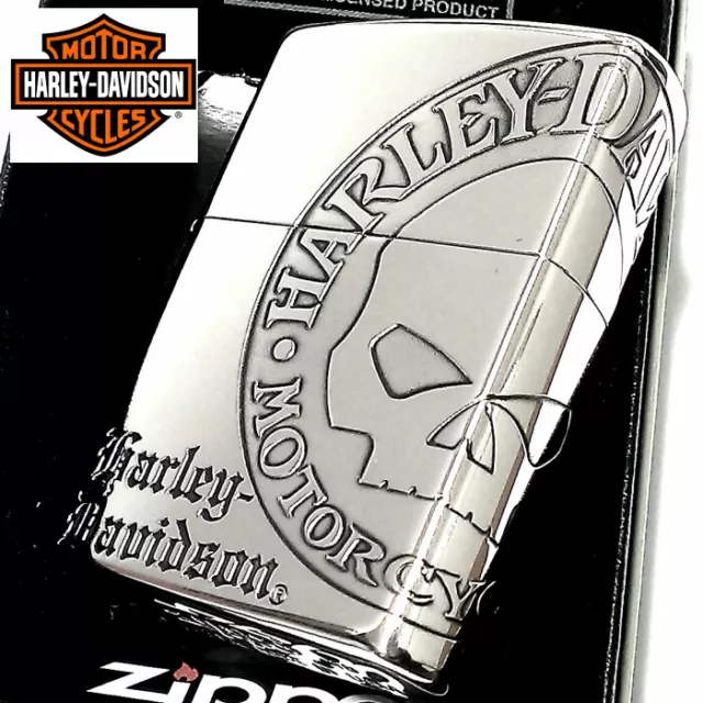 Zippo Oil Lighter Harley Davidson Skull Matte Limited Japan Silver Brass New