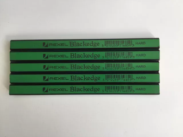 CARPENTERS PENCILS BLACKEDGE  REXEL H HARD GREEN wood brick plaster x 5