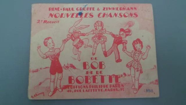 Ancien livret de Bob et Bobette Recueil de nouvelles chansons Groffe Zimmermann