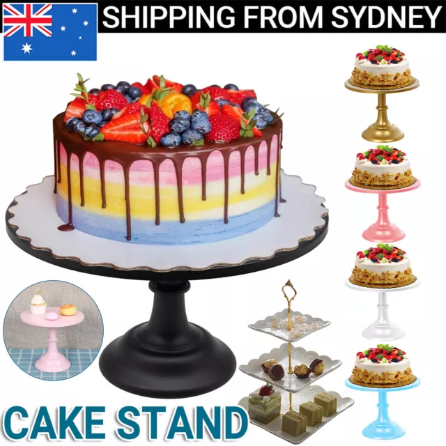 25cm Cake Stand Gold Iron Cupcake Wedding Dessert Bar Party Pedestal Fruit Tray