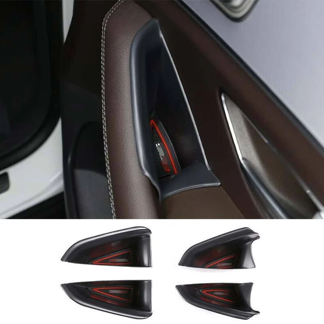 For Benz GLE GLS 2020-2022 Black Car Inner Door Handrail Storage Box Trim 4PCS