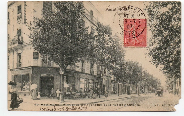 ASNIERES - Hauts de Seine - CPA 92 - Avenue d'Argenteuil and rue de Nanterre