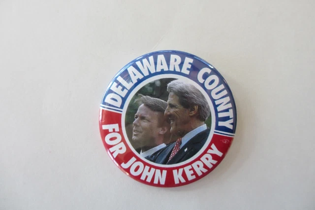 Kerry-Edwards 2004 Picture Political Button-Delaware County (Ohio) For Kerry
