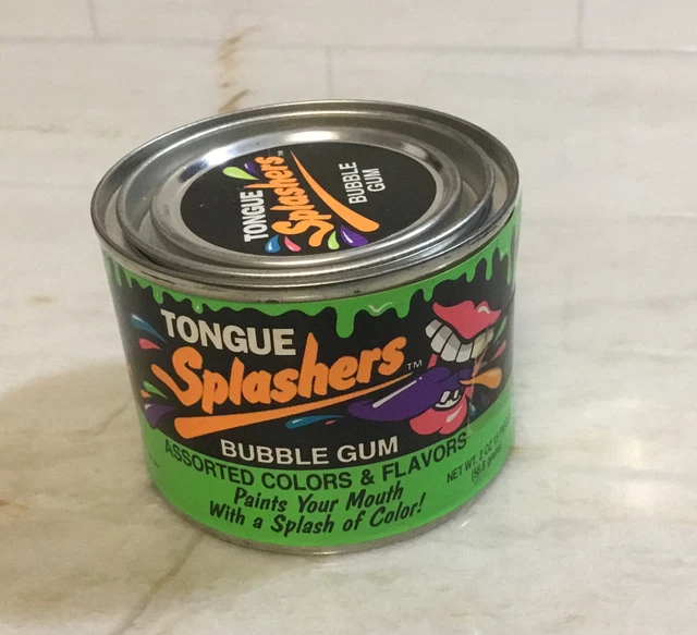 RARE TONGUE SPLASHERS Bubble Gum Paint Can Collectible Tin UNOPENED