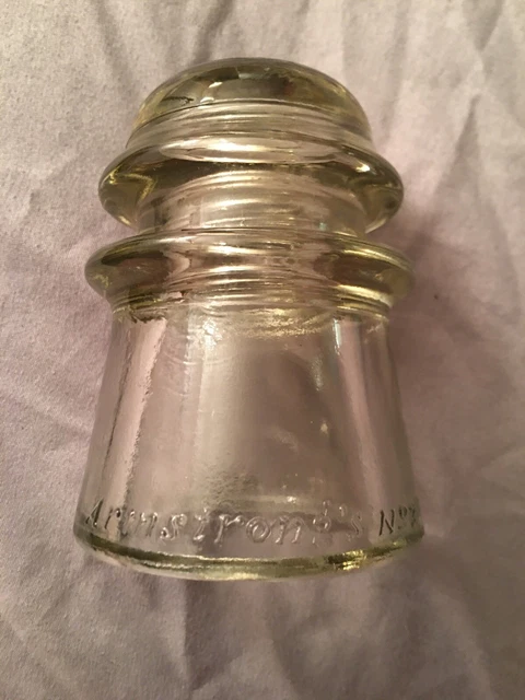 Insulator Glass Armstrong’s  No 2  CD 122 Emb 060 Off Clear  SB