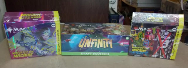 Mtg March Machine + March Machine Aftermath Collector + Unifinity Draft Boxes Mtg March Machine + March Machine Aftermath Collector + Unifinity Draft Boxes