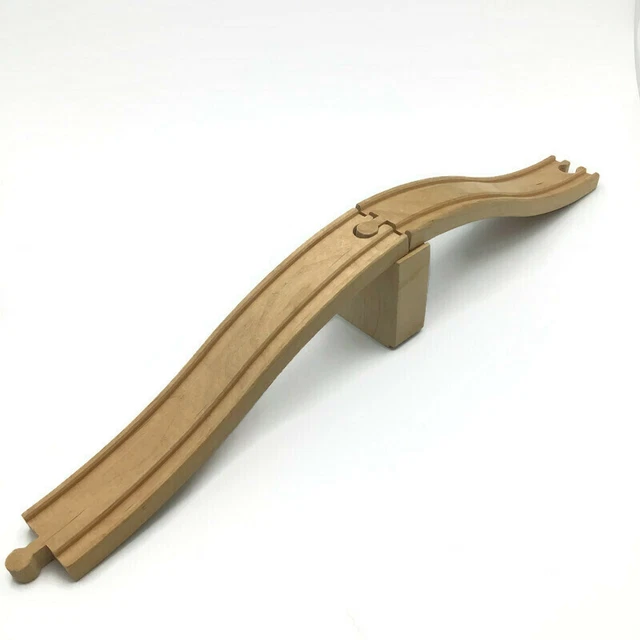 WOODEN TRAIN TRACK ASCENDING TRACK & RISER Set Descending Hill Ramps £8