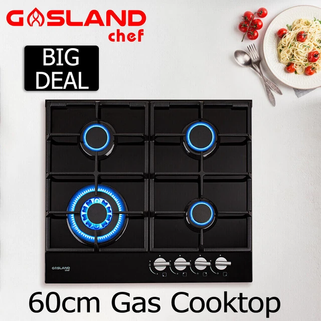 GASLAND CHEF 60CM Gas Cooktop 4 Burners Glass Black LPG Cooker Hob Trivet Stove 313.00