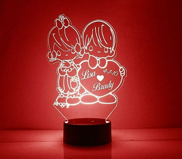 Cute Couple Personalized LED Night Light Lamp Anniversary / Valentines Day Gift