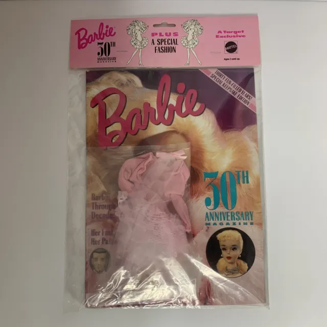Vintage 1989 Mattel Barbie 30th Anniversary Magazine & Dress Target Exclusive