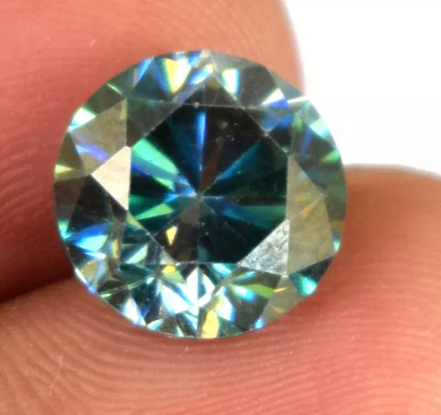 Suelto Moissanita Diamante VVS1 2.60CT Verde Brillante Redondo Corte Gemas Para