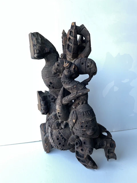 Tribal African Carved Figure Sculpture Vintage Yoruba Abua Igbo Makonde Era Mask