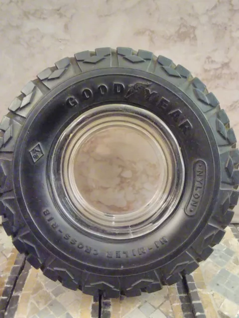 Vintage Good Year Hi Miler All-Weather Tire Ashtray Clear Advertising