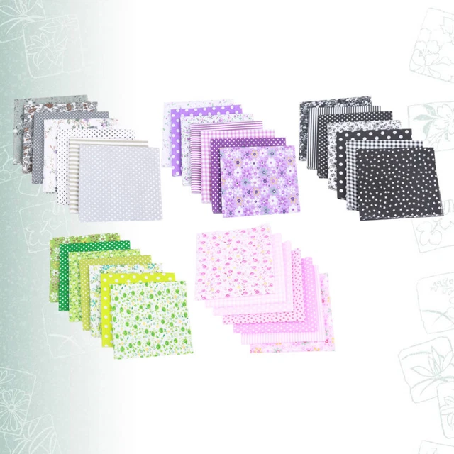 5 Groups Sewing Craft DIY Fabric Patchwork Squares Bundles Small Floral