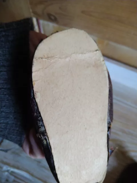chaussures anciennes en cuir à l'ange pour poupée ancienne Jumeau Steiner 3