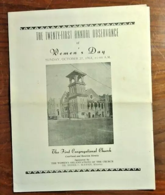 First Congregational (African-American) Church, ATL - 1963 Women's Day Program