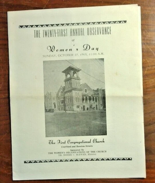 First Congregational (African-American) Church, ATL - 1963 Women's Day Program
