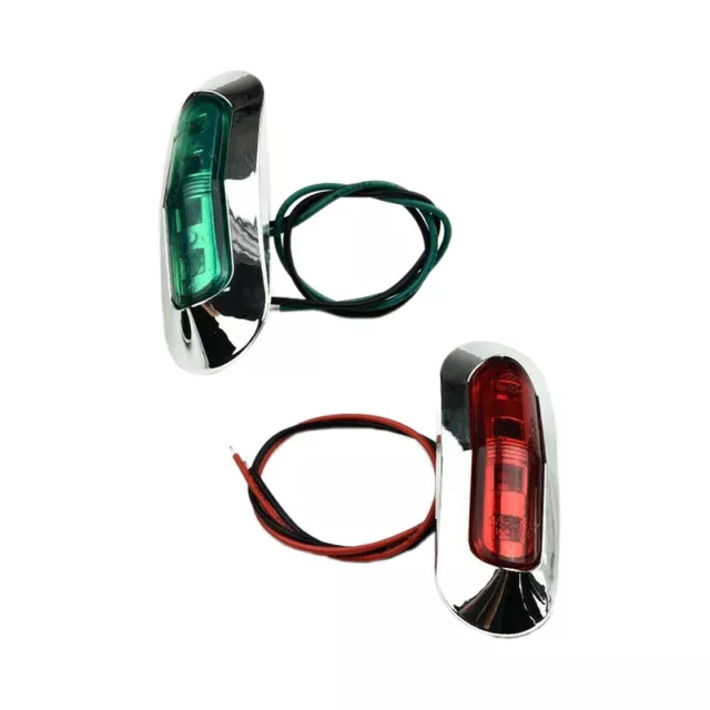 2pcs Waterproof Boat Marine Red Green Navigation LED Lights Stern Lights