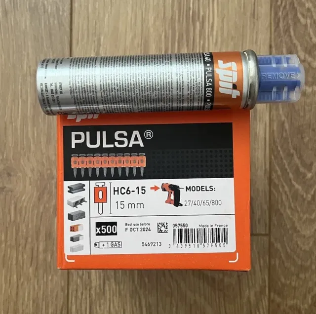 SPIT PULSA NAILS 15mm 1xBox 500xNails WITH GAS 2024