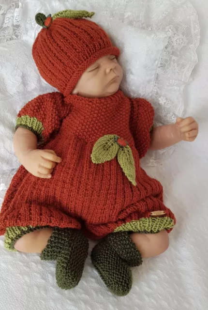 Baby Knitting Pattern Dk 81 Unisex Halloween Romper Set - Precious Newborn Knits