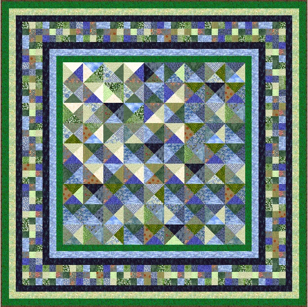 OCEAN WAVE 91" x 91" Precut Quilt Kit by QuiltAddicts Queen size