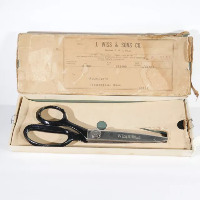 Vintage Wiss Pinking Shears CB7 Black Handles - Sharp Fabric Zigzag Scissors