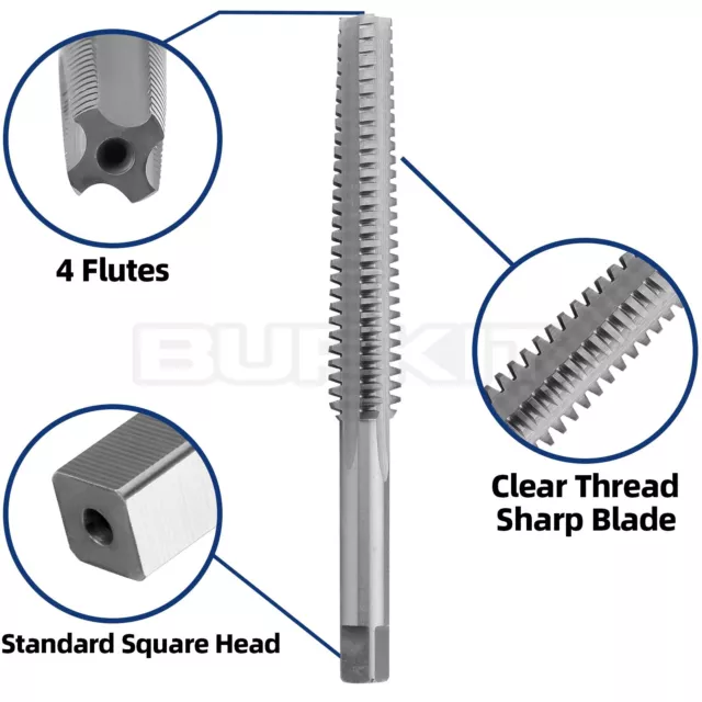 ACME 1"-4 Trapezoidal Tap Right Hand, HSS 1" x 4 Trapezoidal Thread Tap 3