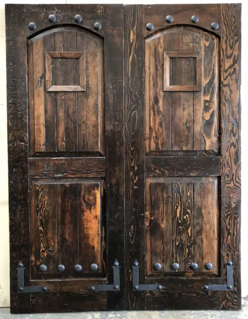 Rustic reclaimed lumber square door solid wood story book castle winery hardware