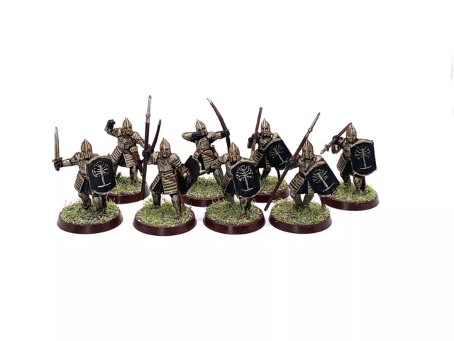 GONDOR MINAS TIRITH WARRIORS 8 El Señor de los Anillos Warhammer 28mm Pintado MESBG 2