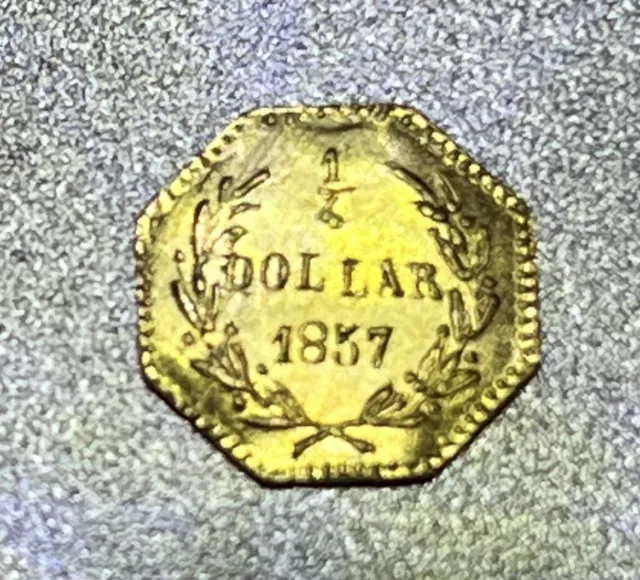 RARE 1857 Gold 1/4 Dollar Coin