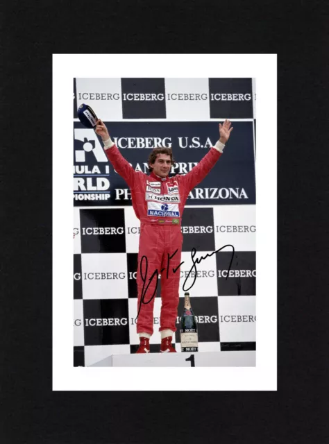 8X6 Mount AYRTON SENNA Signed Autograph PHOTO Print Ready To Frame Formula One