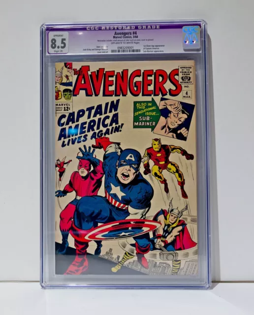 Marvel Comics Avengers #4 CGC 8.5 1st SA Captain America