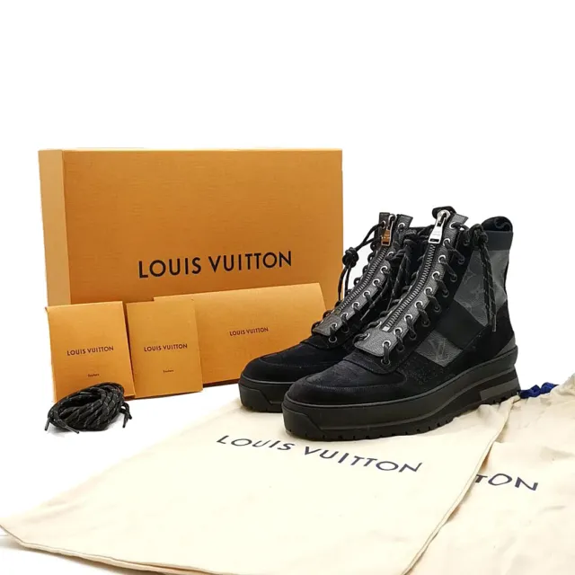 Louis Vuitton Monogram Harlem Sneaker Boot Suede LV 9 US 10/10.5 1A4TM9  Marine