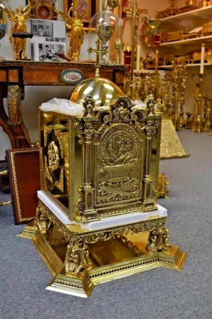 Traditional Tabernacle with Pedestal, Fish & Loaves (#SAHB) chalice co.